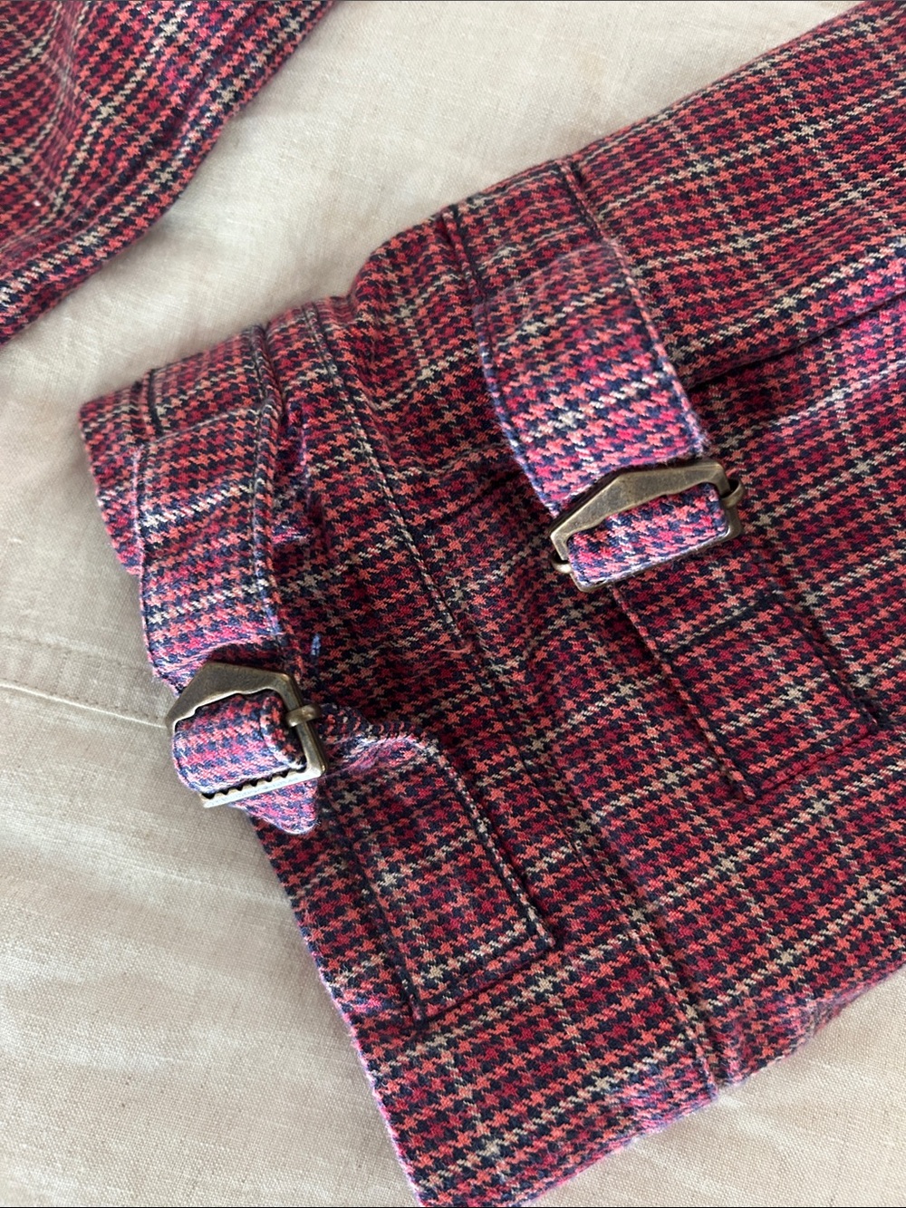 GAS Collection Plaid Capri Pants Waist 26 Low Rise Buckle Hem Y2K - Picture 7 of 16